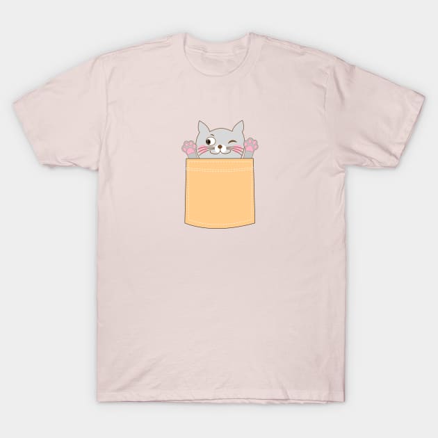 Pocket cat T-Shirt by GULSENGUNEL